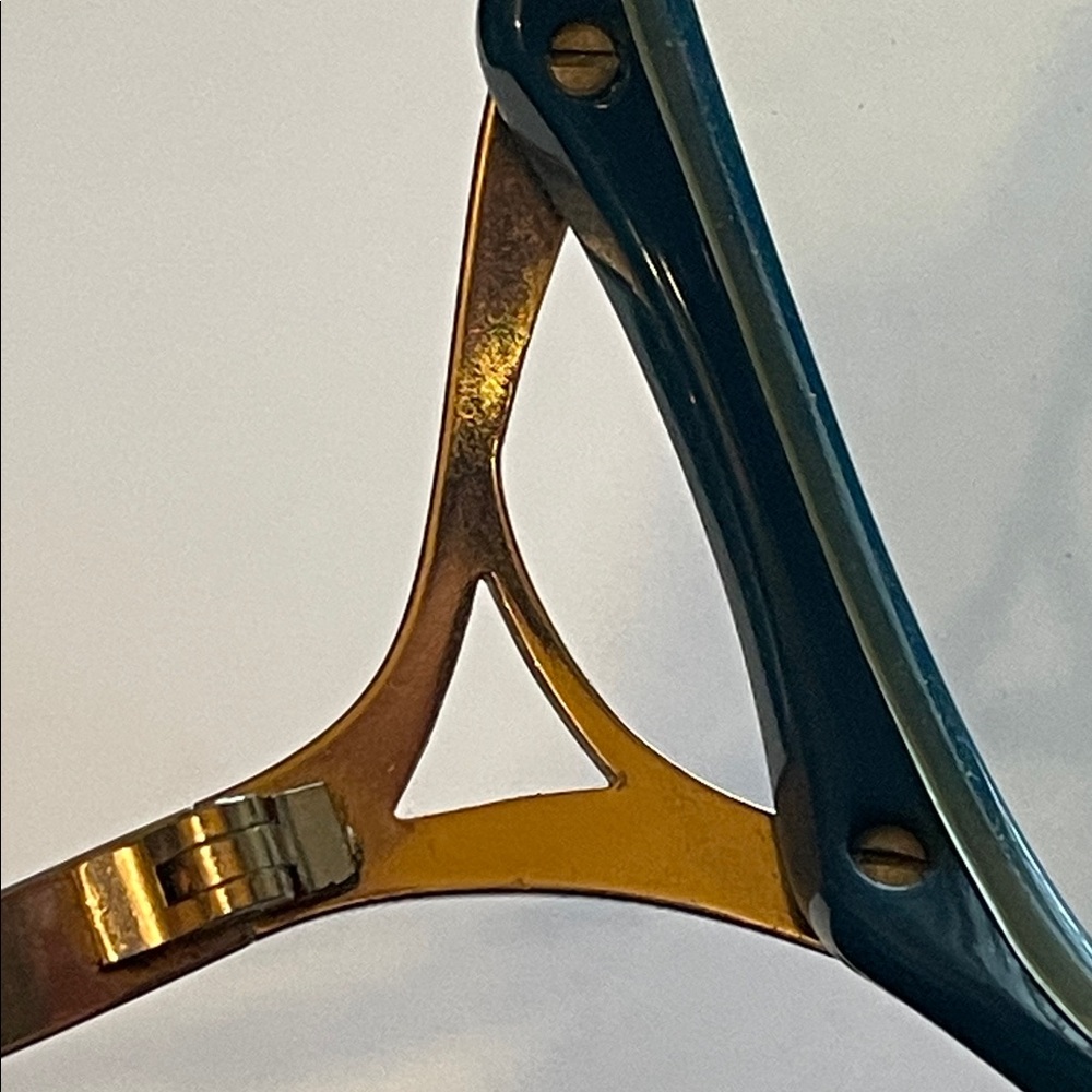 Vintage Marchon Marcolin 135 Teal Blue Oversize Italian made Glasses With Case - Picture 13 of 13